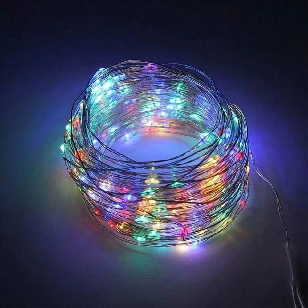 1PC 7M/12M/22M/32M Copper Wire Fairy Light String,Solar-powered,8 Lighting Modes,Used for Wedding,Indoor,Festival,Bedroom,Party