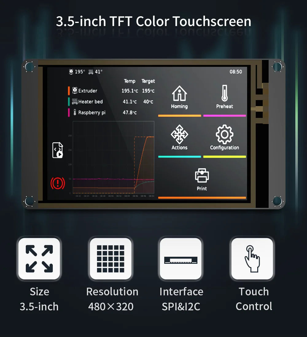 BIGTREETECH TFT35 SPI V2.1 Touch Screen Module 3.5'' 480x320 TFT Display for CB1 M8P 3D Printer Motherboard