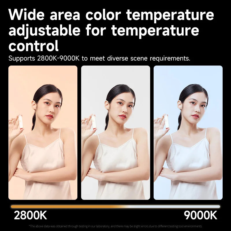 Portable 40W LED Camera Light 2800K-9000K Handheld Filling Light 4400mAh Rechargeable Pocket Photography Lighting Lamp