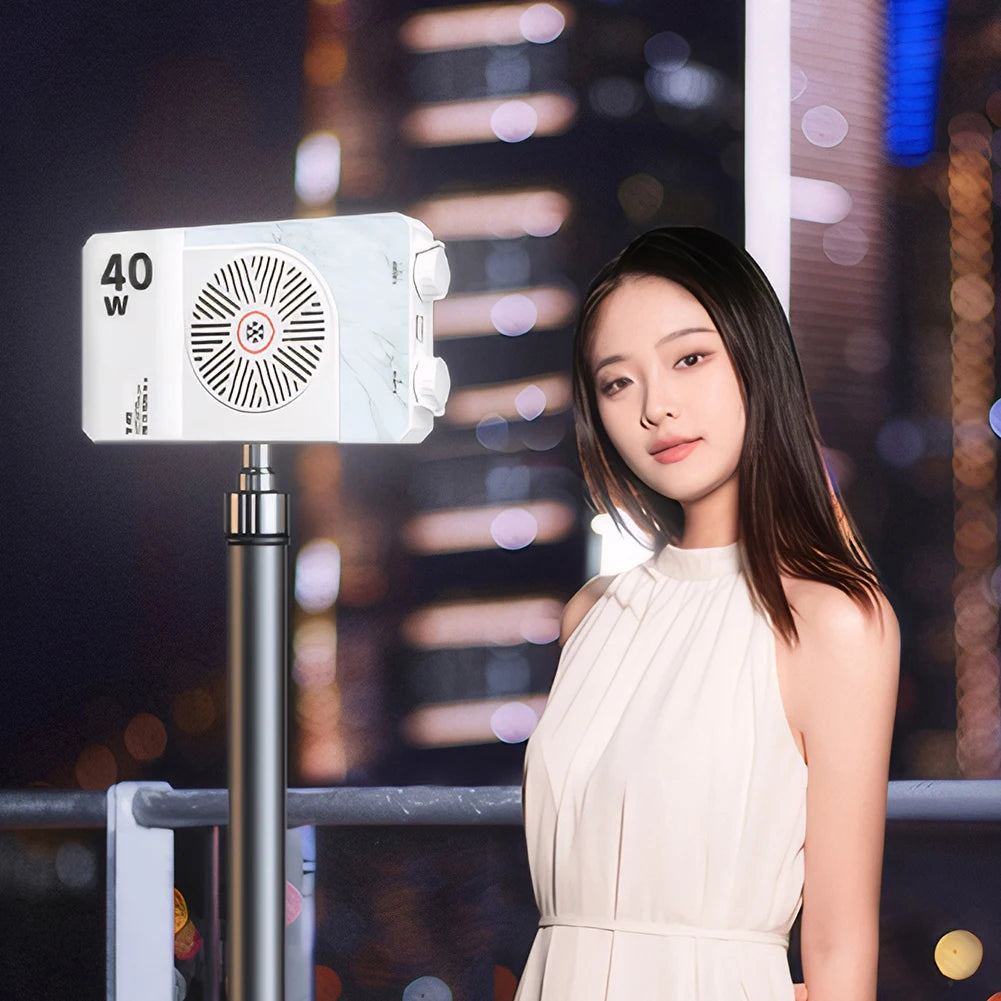 Portable 40W LED Camera Light 2800K-9000K Handheld Filling Light 4400mAh Rechargeable Pocket Photography Lighting Lamp