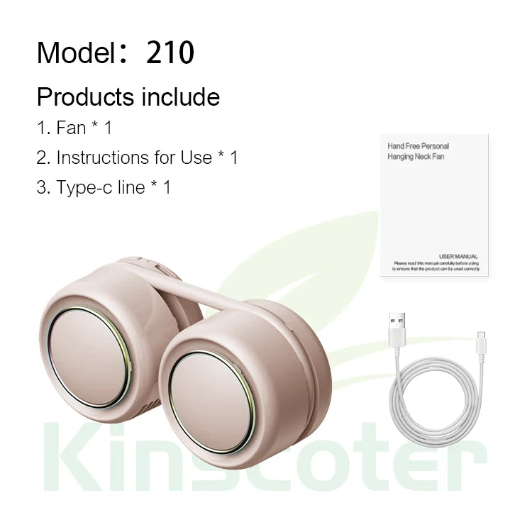 Kinscoter Mini Neck Fan Portable USB Rechargeable Mute Sports NeckFans for Outdoor Ventilador Portatil Abanicos Cooling