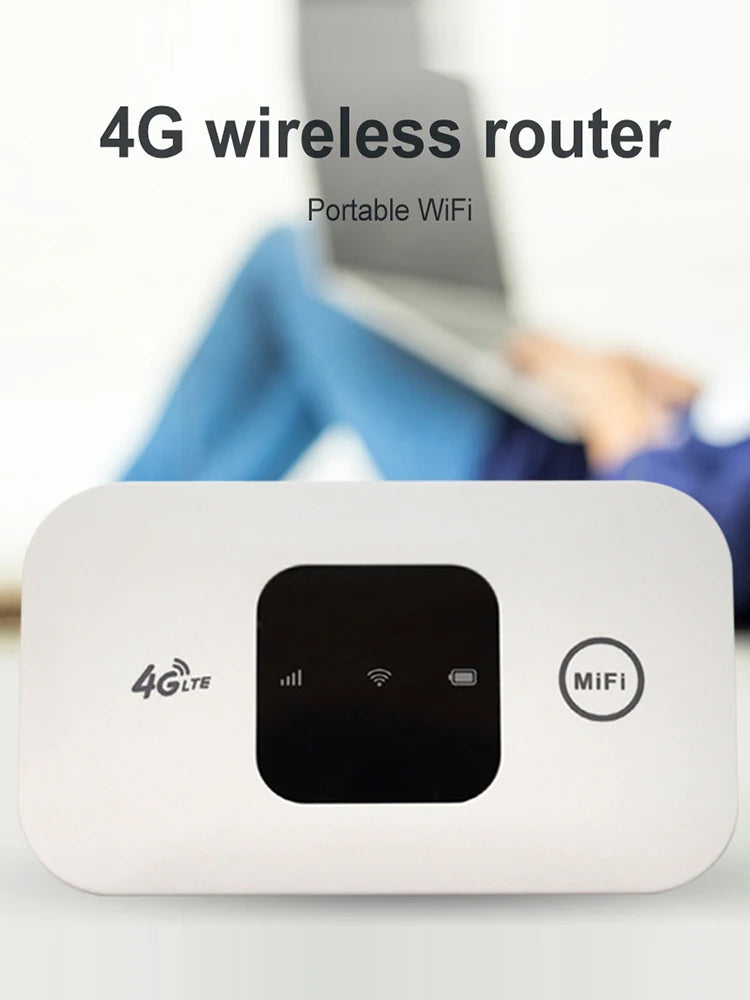 4G Pocket WiFi Router Portable Mobile Hotspot 150Mbps Wireless Modem 2100mAh Broadband with SIM Card Slot Wide Coverage