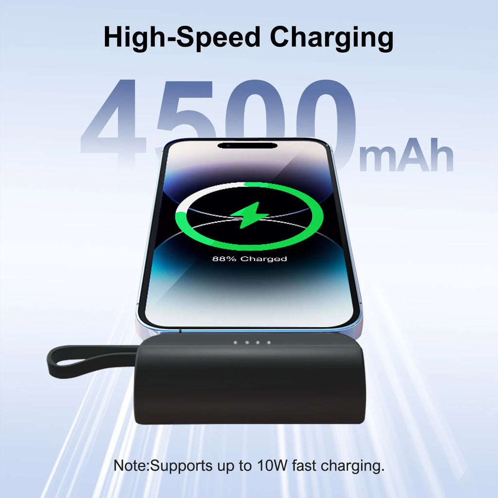 Mini Power Bank Portable 4500mAh Power Phone Charger Capsule Dual USB-C Ports For IPhone16/ 15/15 plus/15 pro/15 pro Max/Android