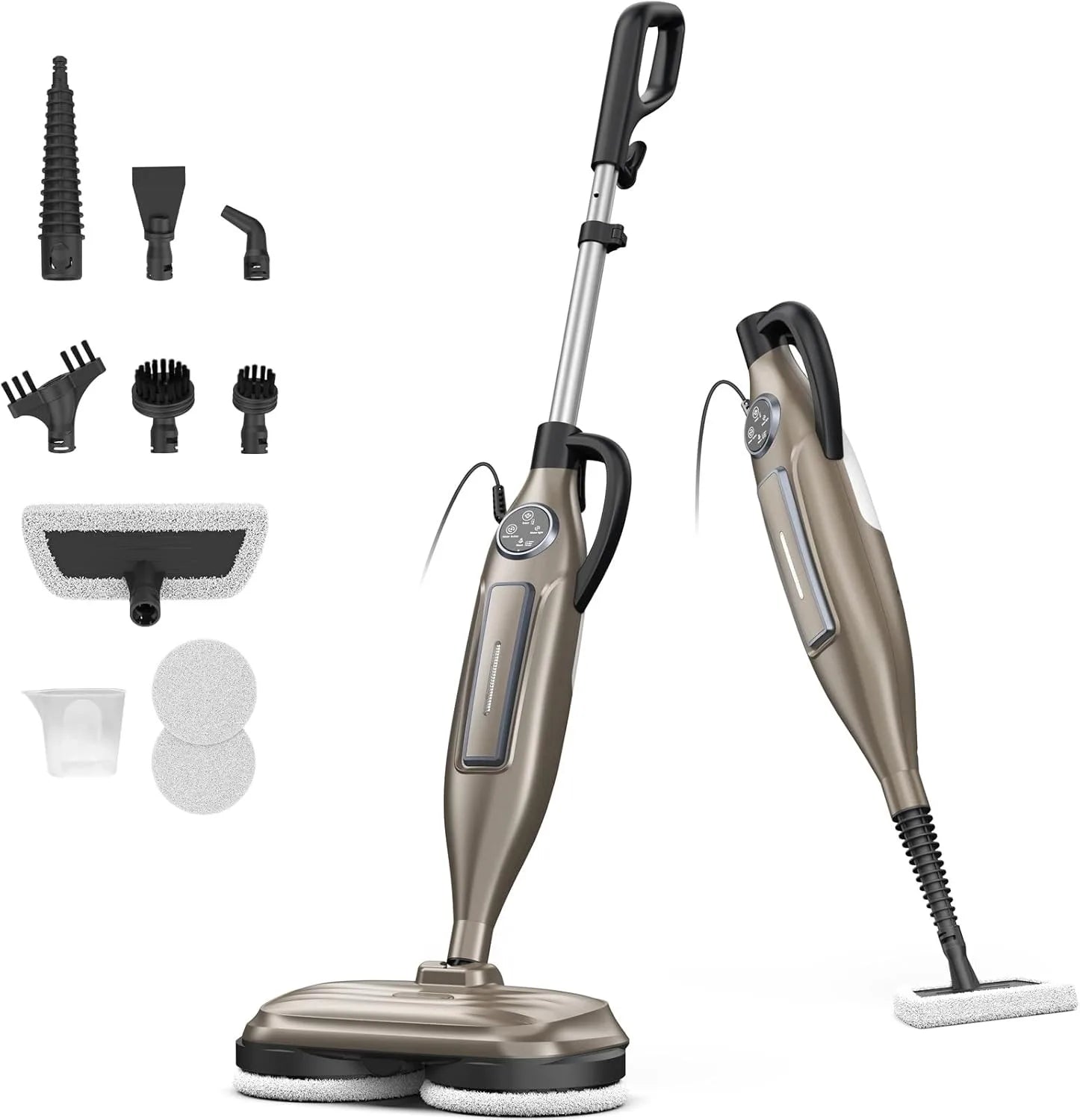 Steam Mop Cleaner with Rotating Mop Pad 10 in 1 Lightweight Spin Mop 1300W Powerful Floor Steamer for Home Hardwood Laminate VM6