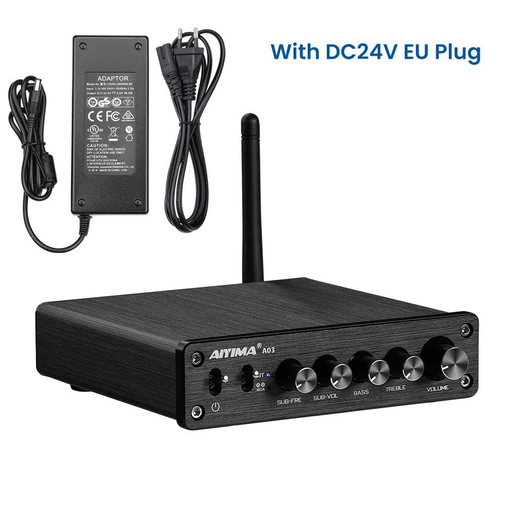 AIYIMA A03 TPA3116 Subwoofer Bluetooth Amplifier HiFi TPA3116D2 2.1 Digital Audio Power Amplifiers 50Wx2+100W Sound Amplificador