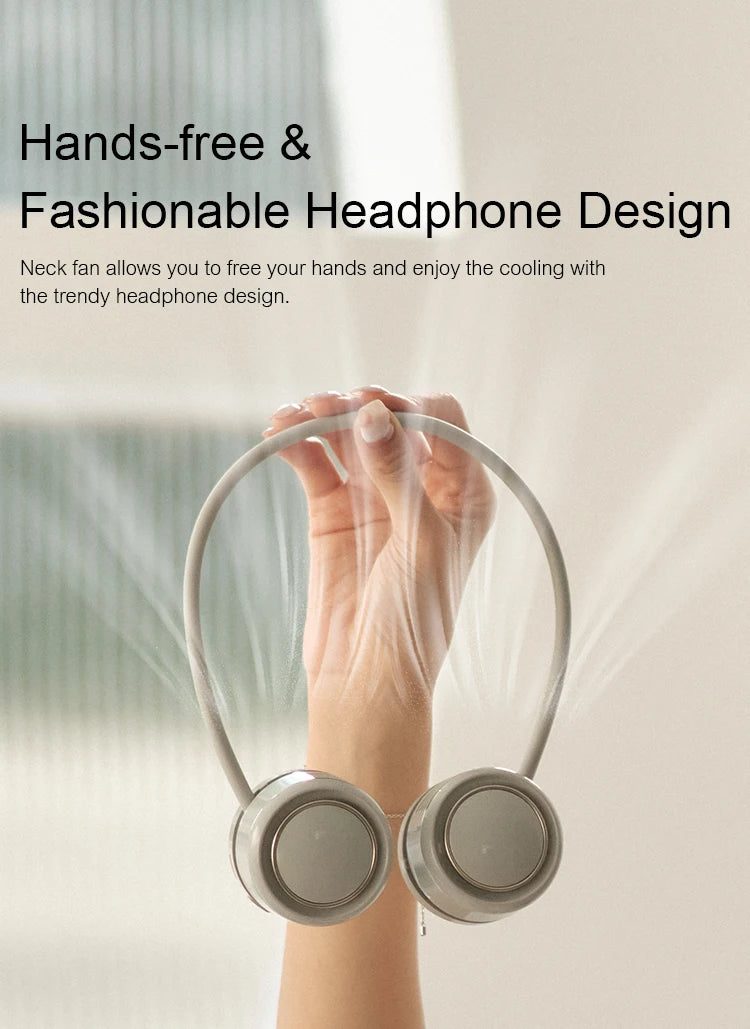 Kinscoter Mini Neck Fan Portable USB Rechargeable Mute Sports NeckFans for Outdoor Ventilador Portatil Abanicos Cooling