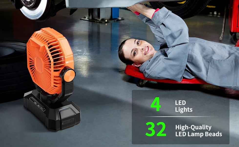 20000mAh Camping Fan with LED Lantern 8 Speed Desk Fan with Remote Portable Outdoor Fan with Hook for Tent Power Outages Jobsite