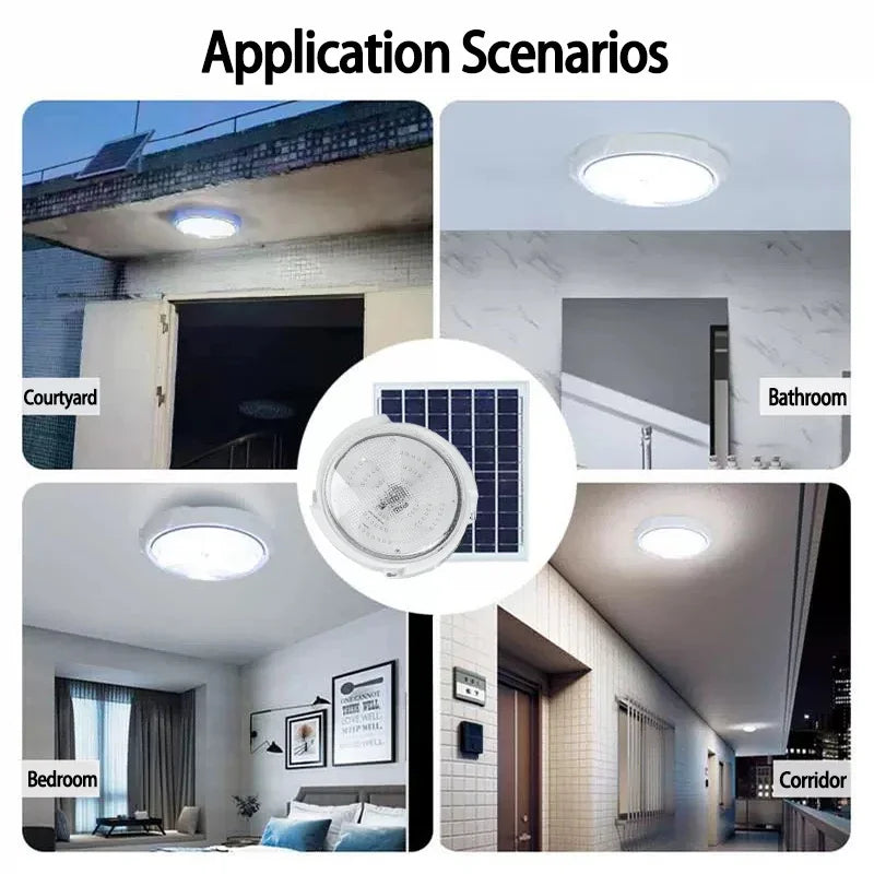 60/500W LED Solar Ceiling Light Pendant Light Outdoor Indoor Solar-Power Lamp with Line Corridor Light for Garden Decoration Hot