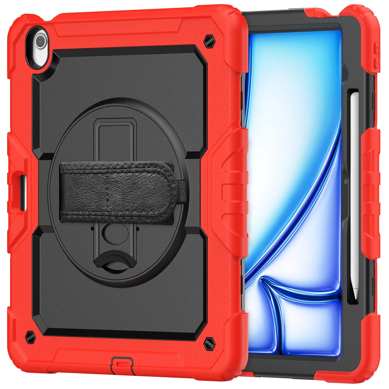 For iPad (A16) 11th Air 11 Air 13 M3  (2025) - Heavy Duty Protective Cover with Screen Protector, Shoulder Strap & Pencil Holder