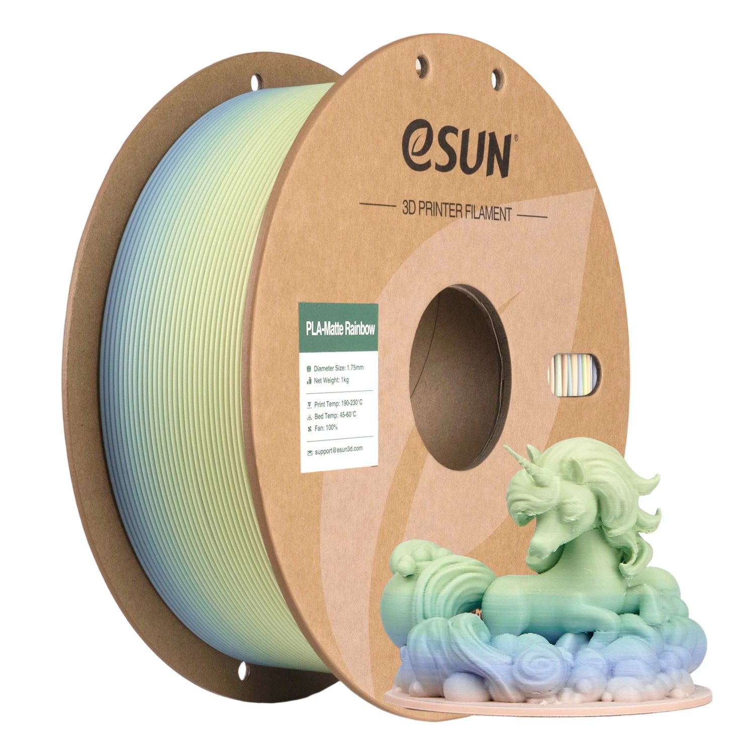eSUN PLA 3D Printer Filament 1.75mm 1KG Rainbow Matte PLA 3D Filament For Bambu Lab Rainbow Color PLA Matte 3D Printing Material