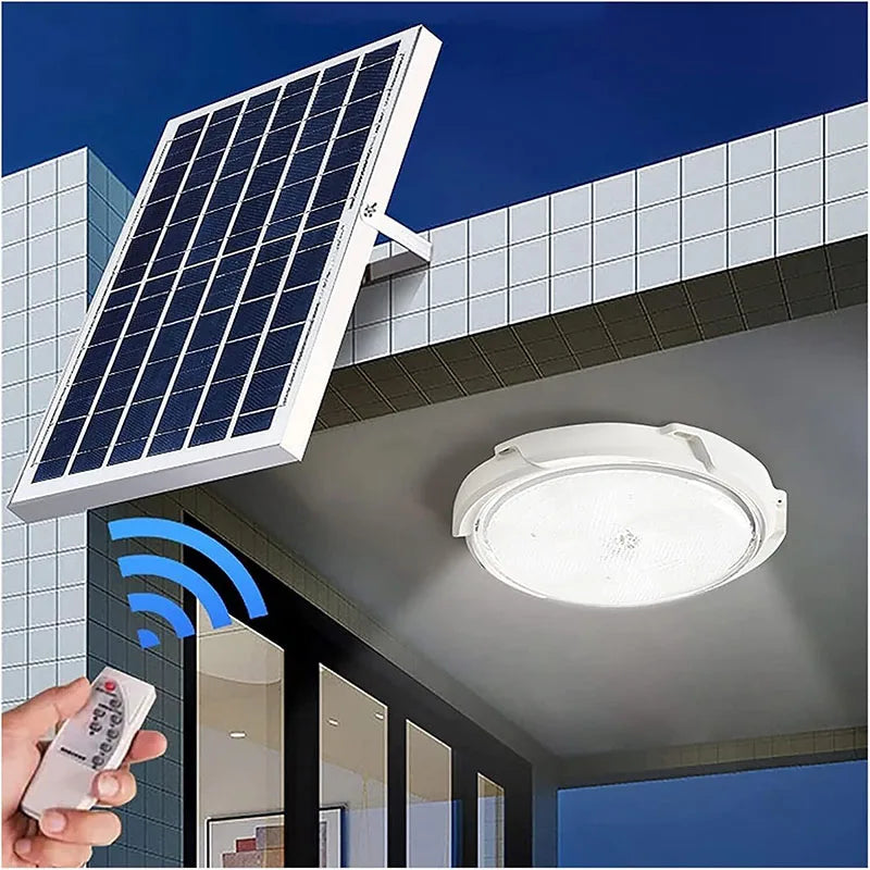 LED Solar Ceiling Light 3 Color Waterproof Solar Lamp With Remote Control Indoor Home Top Ceiling Lights Outdoor Garden Lighting