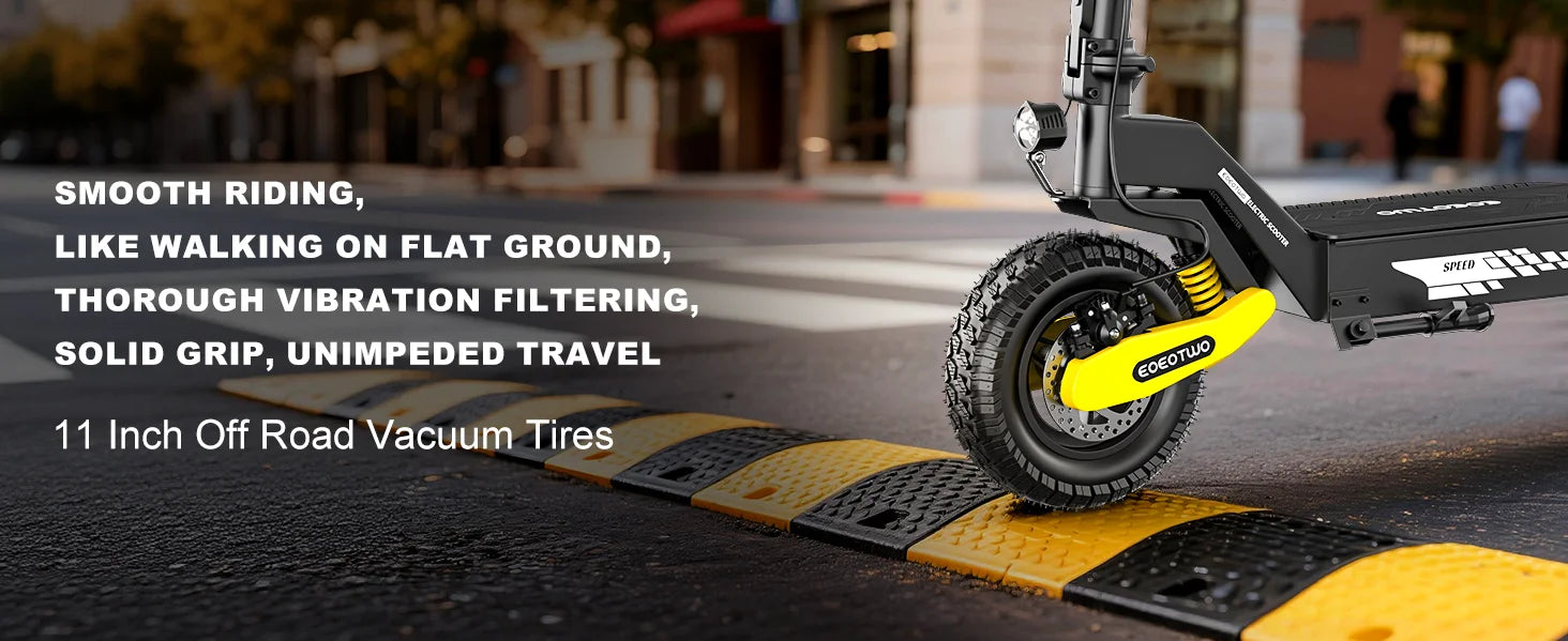 EOEOTWO 1200W Off Road Electric Scooter for Adults 48V Long Range E-Scooter 30MPH Fast Speed 11" Tubeless Tire Foldable Kick Scooter
