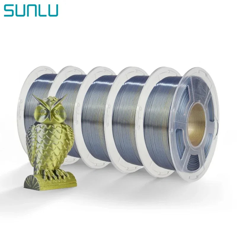 SUNLU SILK Dual &Triple Colors  3D Printer Filament 5KG 1kg/roll 1.75mm Dimensional Accuracy +/- 0.02 mm 2.2 LBS (1KG) Fast Ship