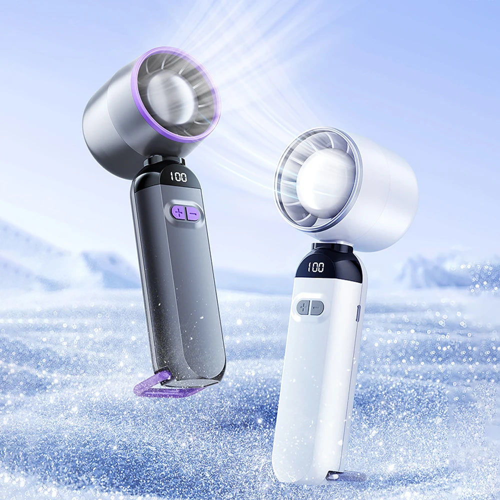 Portable Handheld Fan 3000mAh Foldable Neck Fan Personal Cooling 1-100 Speeds Turbo Airflow USB Rechargeable Mini Fan for Travel