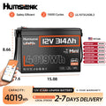Humsienk 12V 314Ah LiFePO4 Battery, Capacity 4019Wh, Size MINI, Built-in Bluetooth & 200A BMS, 15000+ Deep Cycle, Low-Temp Protection For Fishing, Portable Power Station, Golf Cart, Boat, Marine, Off-Grid, Solar, 5-Year Warra
