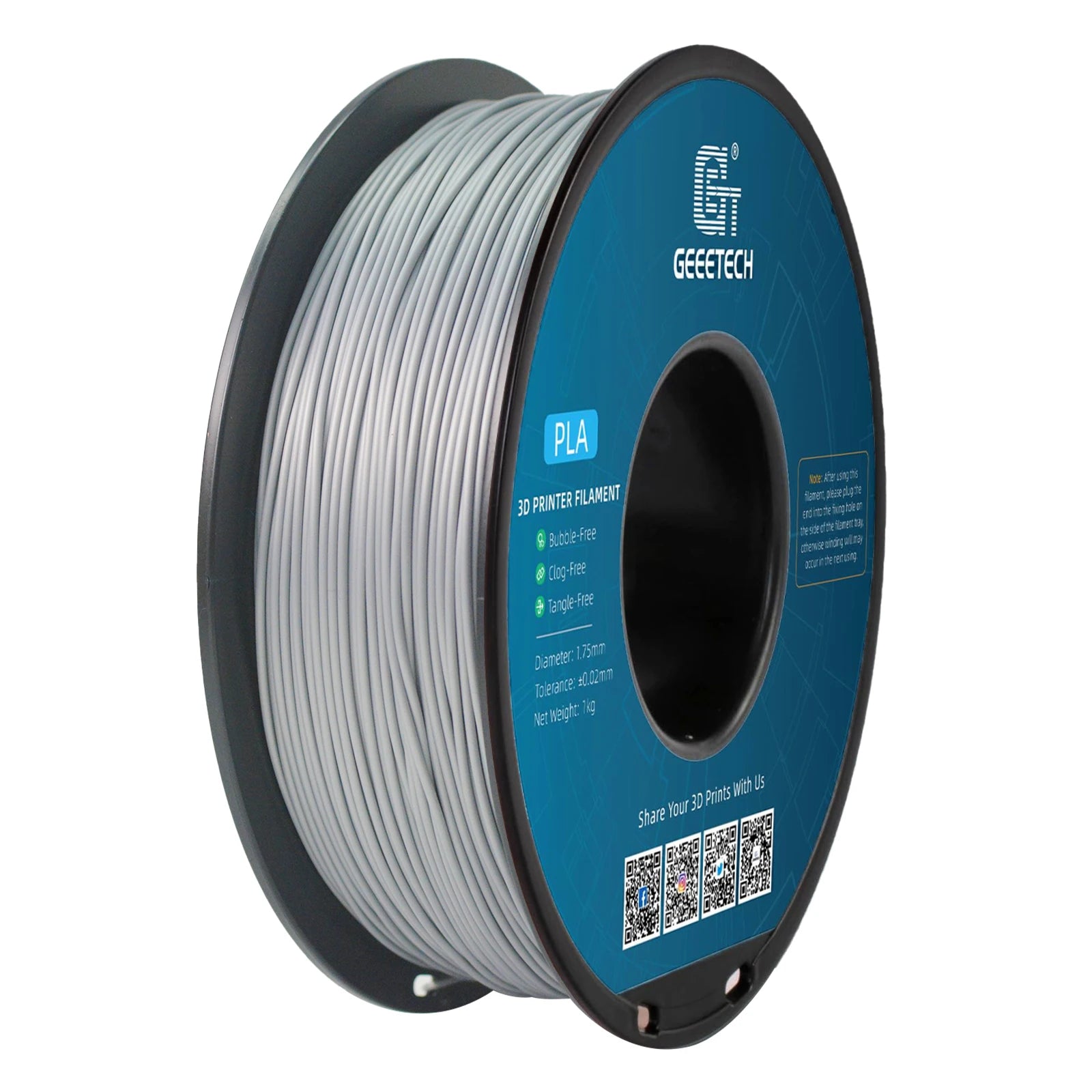GEEETECH 1roll/1kg 1.75mm PLA Silk PLA  Filament Vacuum Packaging Overseas Warehouses Various Colors For 3D Printer Fast Ship