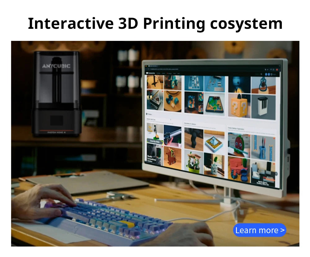 ANYCUBIC Photon Mono 4 AE Version LCD UV Resin 3D Printer High-Speed 3D Printing 7" 10K high-definition screen 153×87×165mm