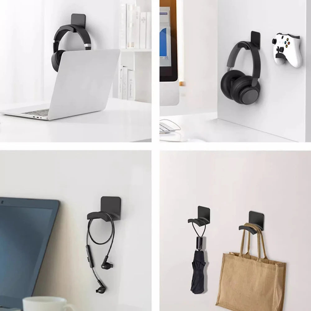 1-10pcs Universal Headphone Stand Adhesive Headphone Hook Headphone Holder for Easy Damage-Free Wall Desk Or PC Mounting