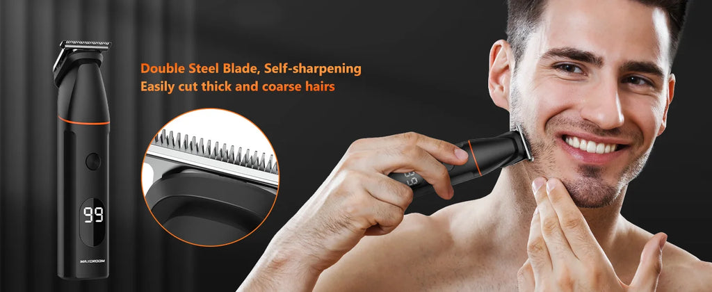 MAXGROOM 4 In 1 Body Hair Shaver Kits for Men Nose/Beard Hair Trimmer Electric  IPX6 Waterproof Groin Pubic Hair Shaver for Man