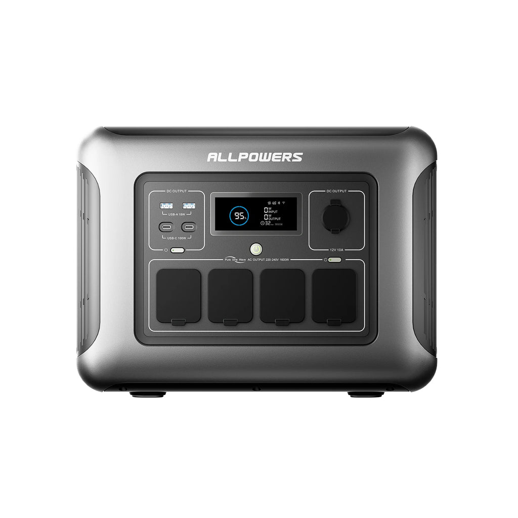 ALLPOWERS R1500 LITE Portable Power Station 1056Wh LiFePO4 Battery 1600W (3200W peak) AC Output Solar Generator for Camping RV