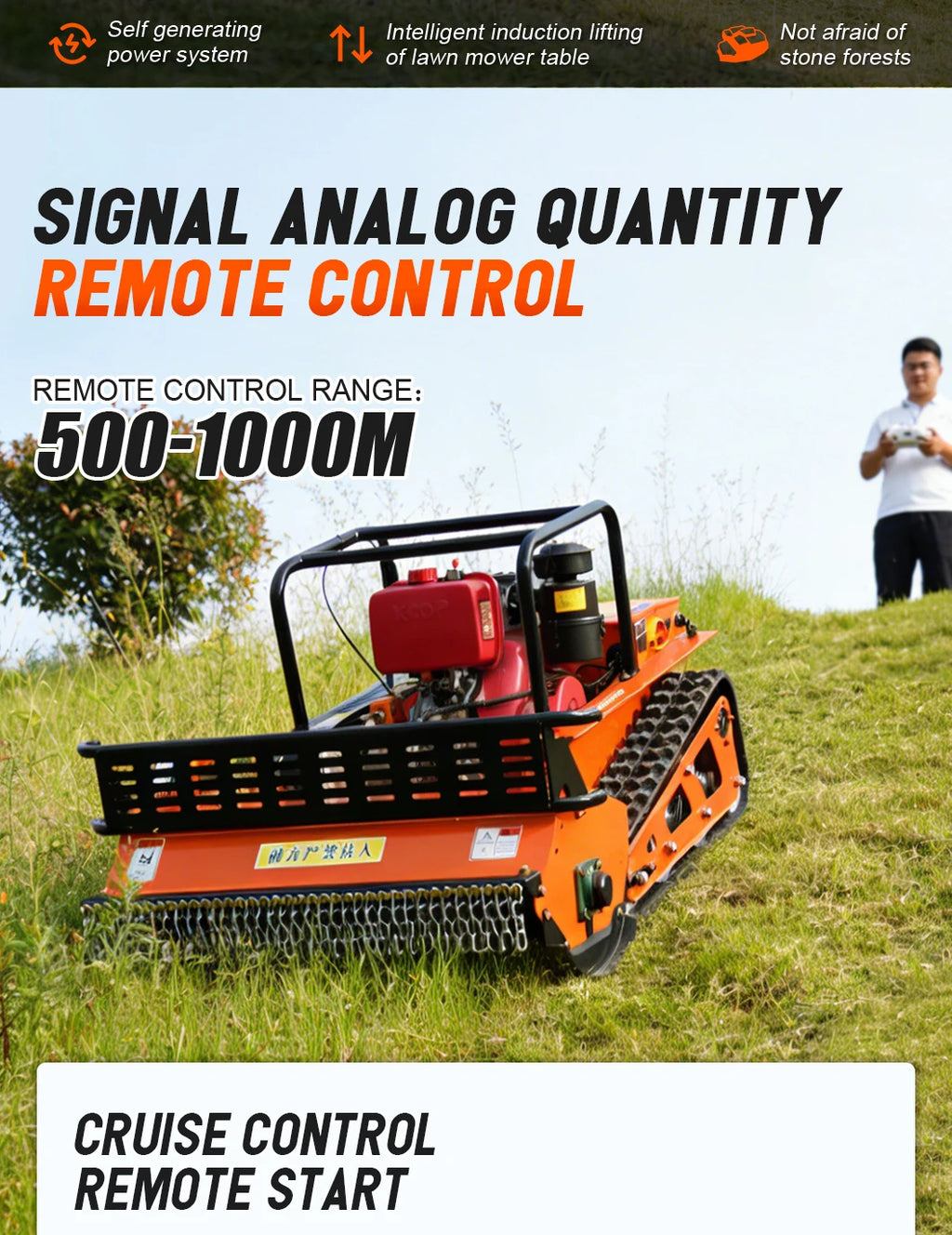 Customized Diesel Lawn Mower Long Life Low Fuel Consumption Strong Power Ce Epa Certified