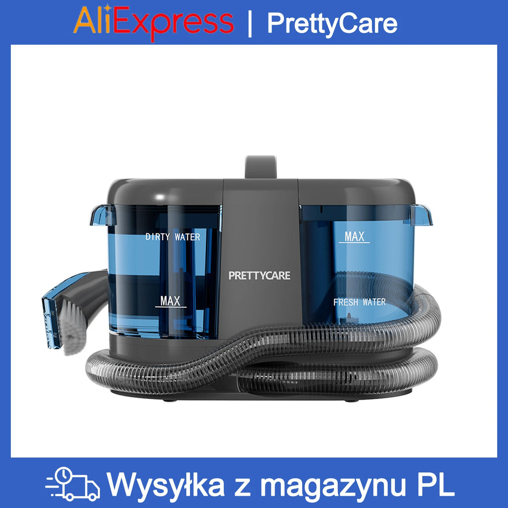 PrettyCare PC808 Cordless Carpet&Spot Vacuum Cleaner 1.4m Hose 30minutes Fabric Vacuum Cleaner with Wet Sprayer For Sofa Car