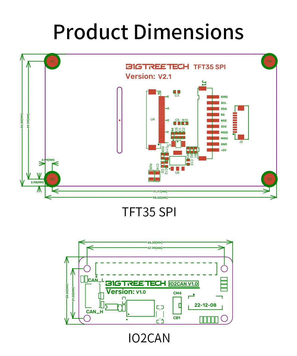 BIGTREETECH TFT35 SPI V2.1 Touch Screen Module 3.5'' 480x320 TFT Display for CB1 M8P 3D Printer Motherboard