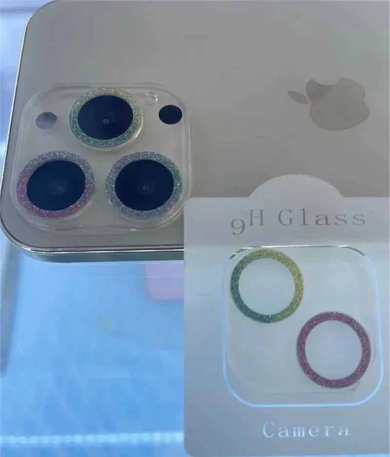 Bling Glitter Diamond Clear Camera Lens Protector Case for IPhone 15 14 13 12 11 16 Pro Max Mini Plus 16Pro 15Pro 16Promax Cover