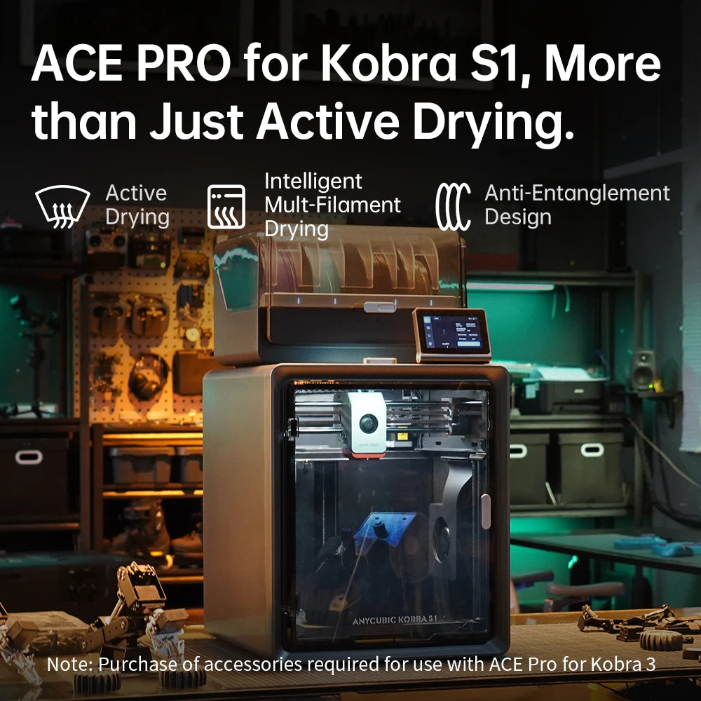 Anycubic Kobra S1 Combo Multi-Color 3D Printer Max Speed 600mm/s Core XY Stable Structure High Precision 3D Printer