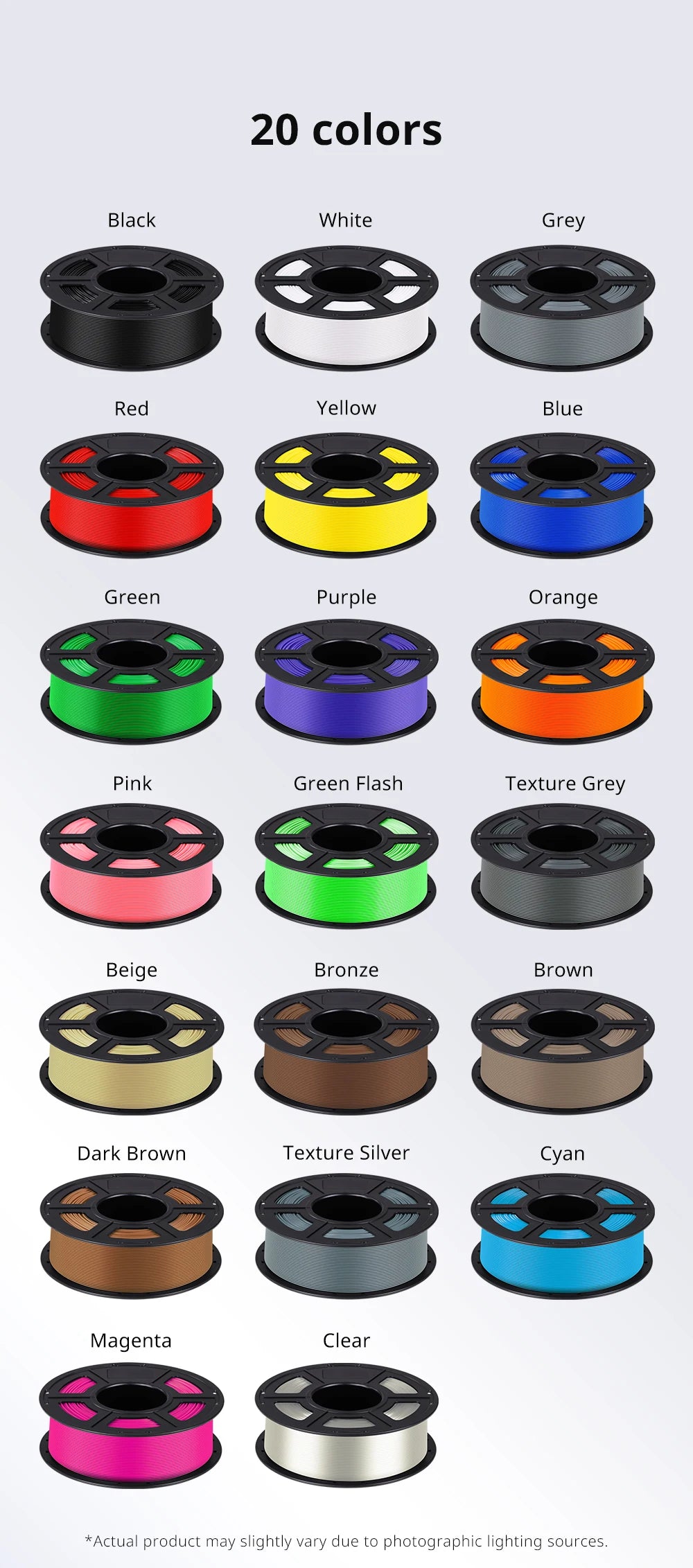 10Kg/lot ANYCUBIC 1.75mm Plastic PLA Filament For FDM 3D Printer Consumables 3D Printing Material For Kobra 2 Neo Max