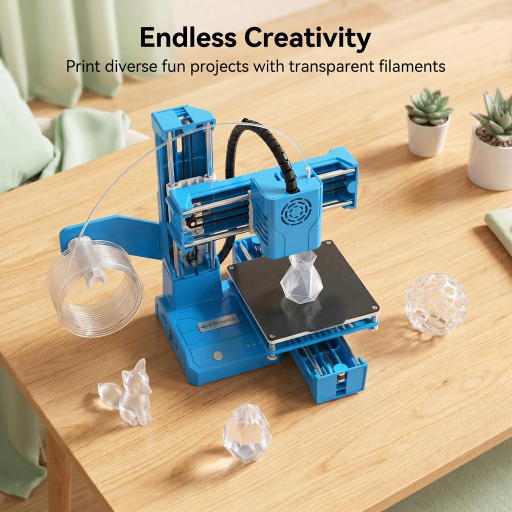 Mini 3D Printer High Precision Silent Printing Compact Desktop Easy Operation for PLA Consumables One Key Printing for Beginners