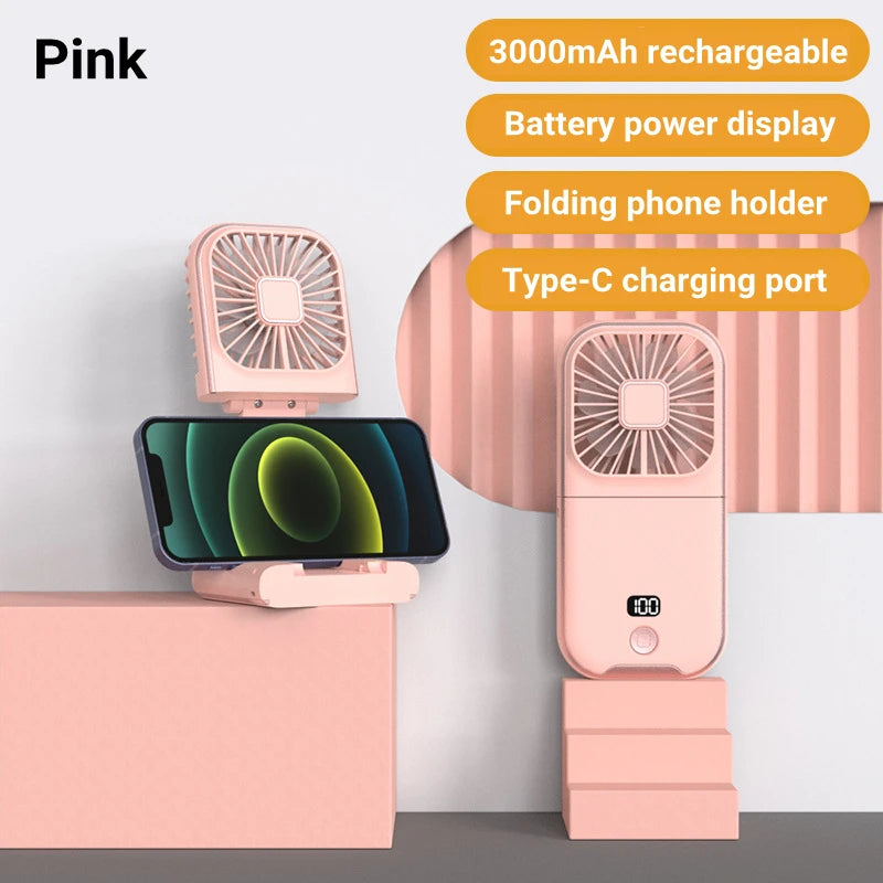 Foldable Hanging Neck Fan Cooling Desktop Refrigeration Handheld USB Mini Fan Camping Mute Ventilador Air Cooler for Sports