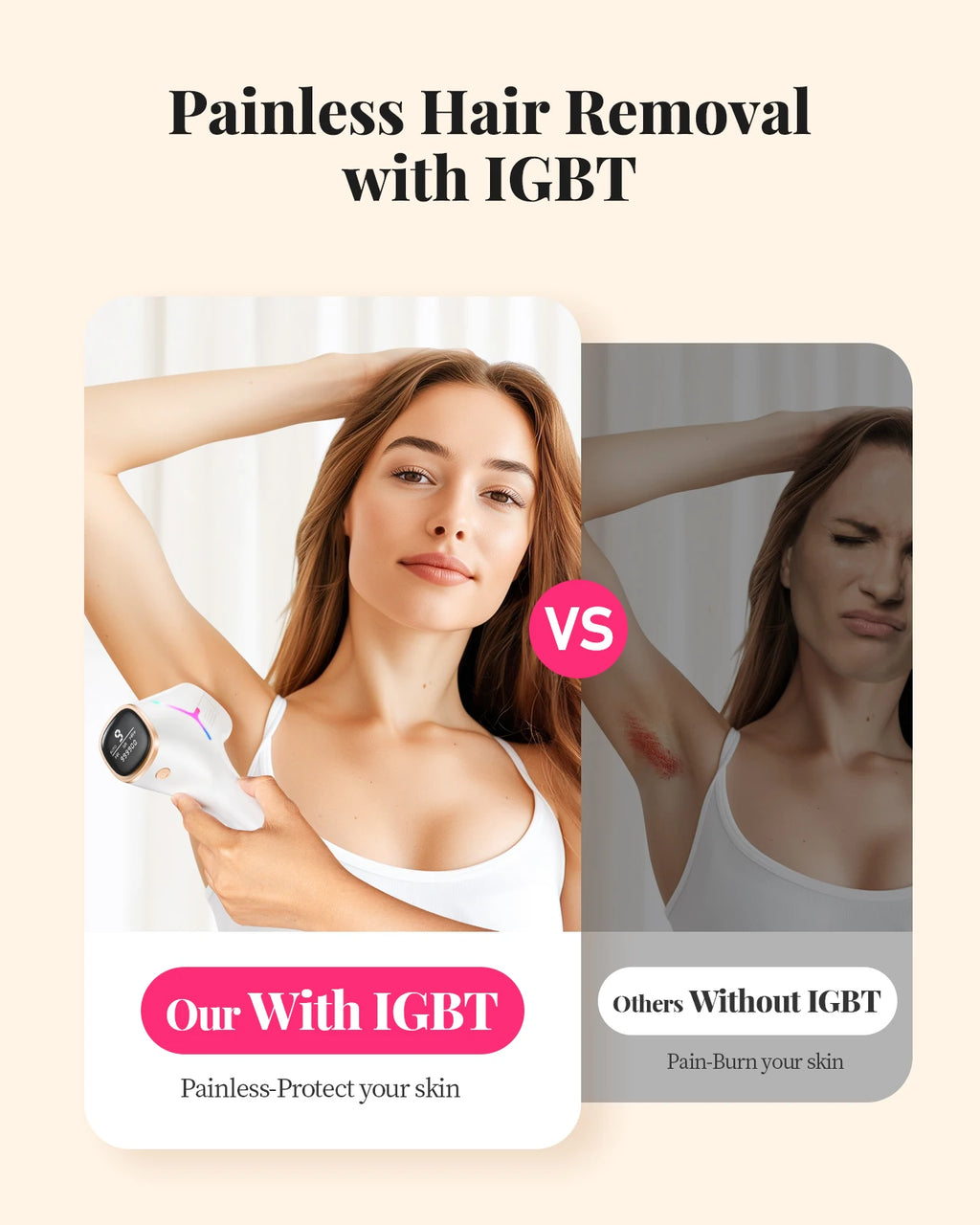 990000 Flashes Laser Hair Removal for Women and Men IPL Hair Removal Body Bikini and Facial Areas Painless Permanent HairRemoval