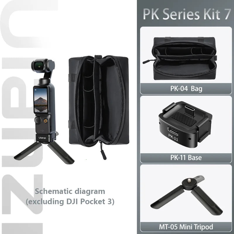 Ulanzi PK-08 PK-11 Mini Tripod Charging Base for DJI Osmo Pocket3  3 4 4P Type-C Port Kit Arri Locating Base Action Camera Tool