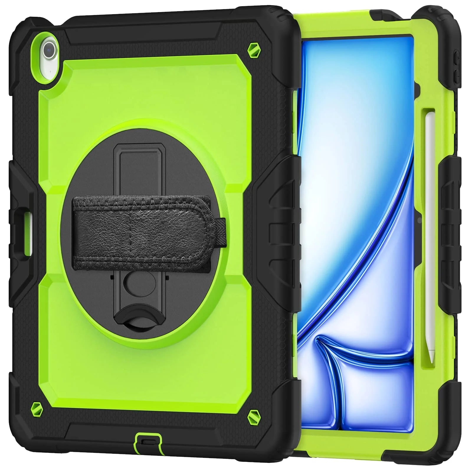 For iPad (A16) 11th Air 11 Air 13 M3  (2025) - Heavy Duty Protective Cover with Screen Protector, Shoulder Strap & Pencil Holder