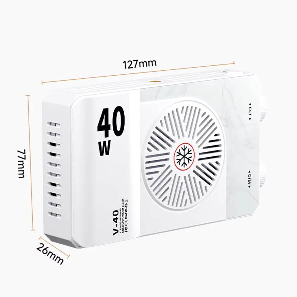 Portable 40W LED Camera Light 2800K-9000K Handheld Filling Light 4400mAh Rechargeable Pocket Photography Lighting Lamp