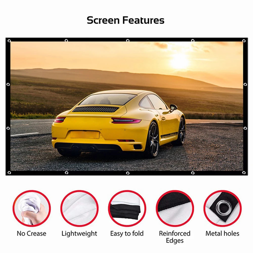60 72 84 100 120 150 inch Projector Curtain 16:9 Home Office KTV Display Screen