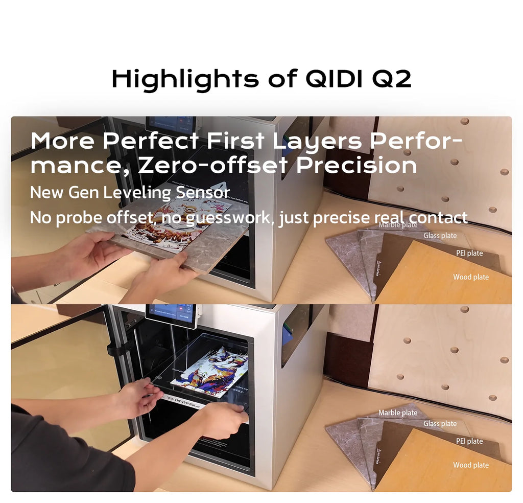 QIDI Q2 FDM 3D Printer Upgrade AI Camera Enclosed 65℃ Heated Chamber Ultra Air Filtration 600mm/s High Speed 3D Printing Machine