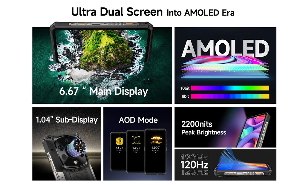 Ulefone Armor 28 Ultra 5G AI Thermal Imaging Rugged Phone Dimensity 9300+ 1TB ROM 32GB RAM Android Smartphone AMOLED Mobile
