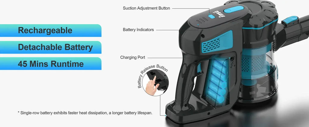 INSE V770 Cordless Handheld Vacuum Cleaner 6-in-1 20KPa Powerful Lightweight Stick Vacuum Flexible LED Headlights for Carpet Bed