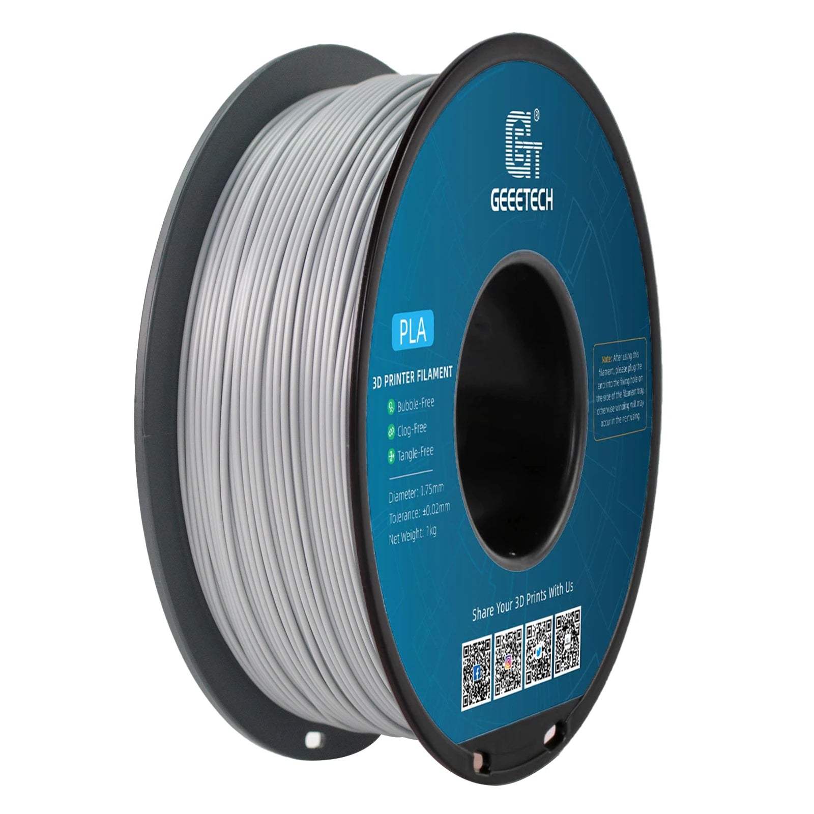 GEEETECH 1roll/1kg 1.75mm PLA Silk PLA  Filament Vacuum Packaging Overseas Warehouses Various Colors For 3D Printer Fast Ship
