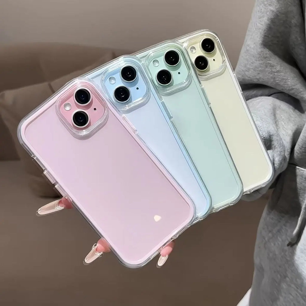 Luxury Candy Color Frame Clear Back Phone Case For iPhone 17 16 15 14 13 12 Pro Max 11 16PLUS 17 Acrylic Shockproof Bumper 2030