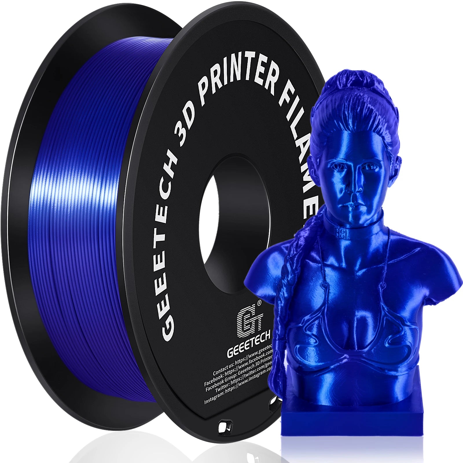 GEEETECH 1roll/1kg 1.75mm PLA Silk PLA  Filament Vacuum Packaging Overseas Warehouses Various Colors For 3D Printer Fast Ship