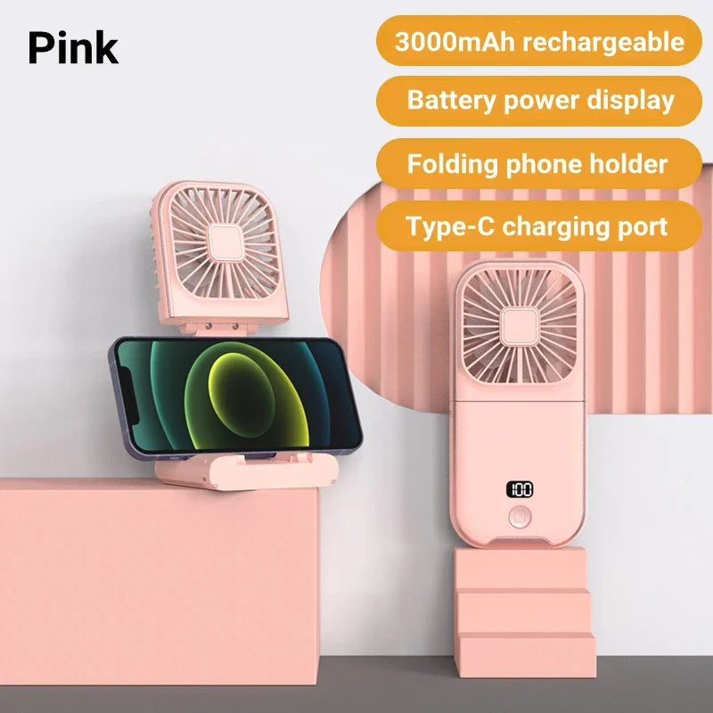 Foldable Hanging Neck Fan Cooling Desktop Refrigeration Handheld USB Mini Fan Camping Mute Ventilador Air Cooler for Sports