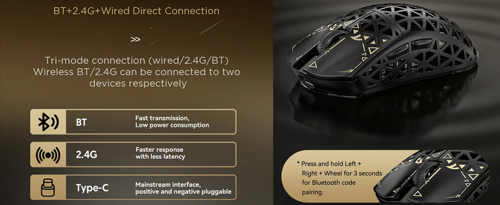 ATTACK SHARK R5 Ultra 8K Carbon Fiber Wireless Gaming Mouse with 42000 DPI-PAW3950 MAX Sensor -39g Ultra-Lightweight for Win/Mac