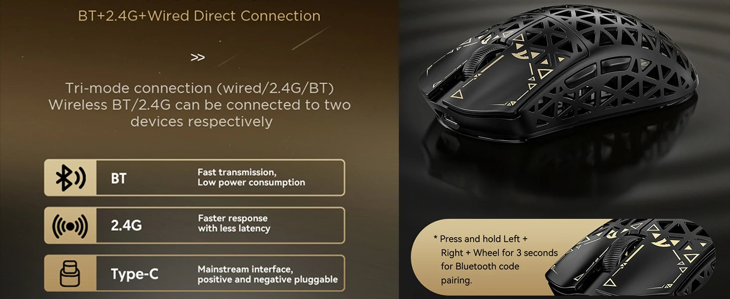 ATTACK SHARK R5 Ultra 8K Carbon Fiber Wireless Gaming Mouse with 42000 DPI-PAW3950 MAX Sensor -39g Ultra-Lightweight for Win/Mac