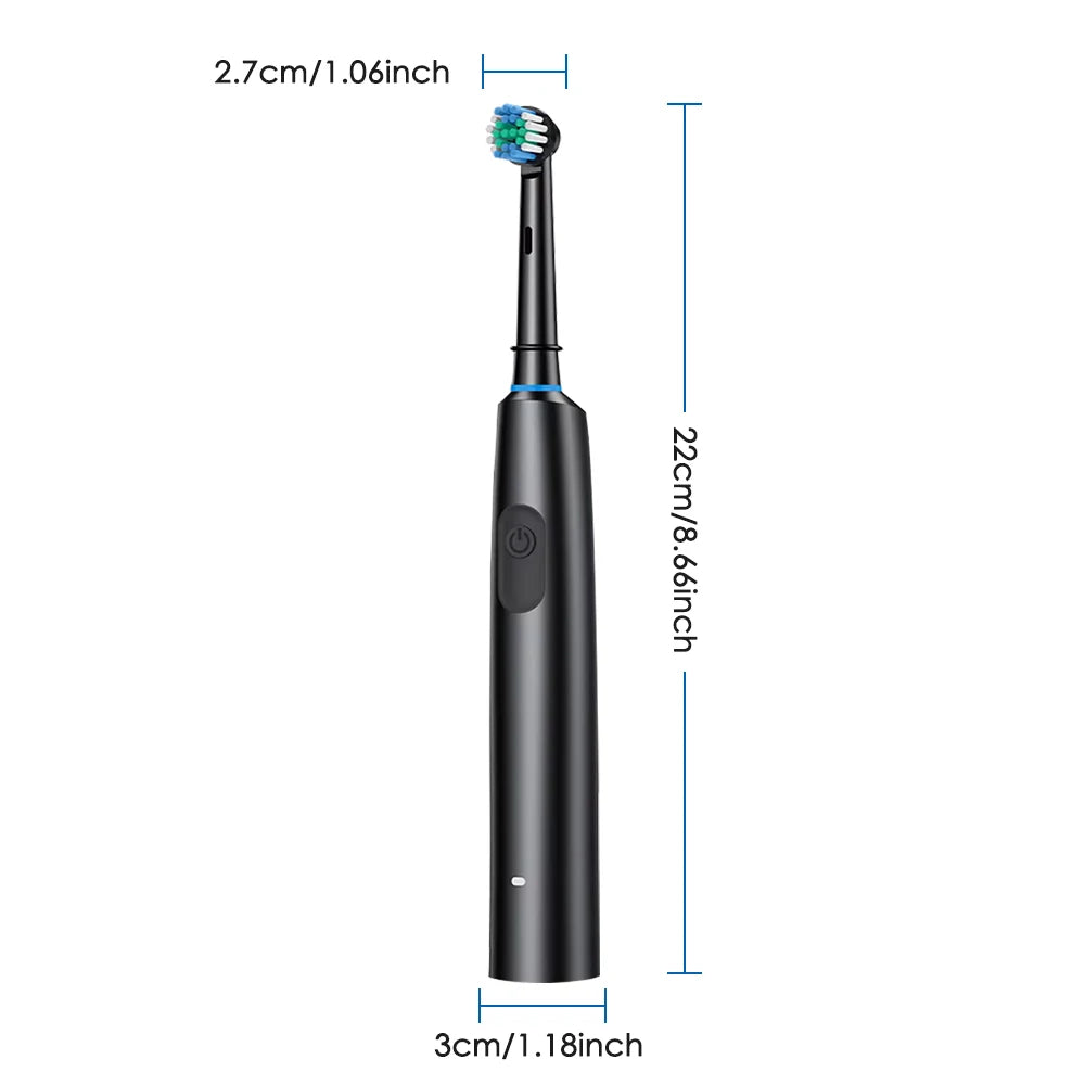 Smart Rotating Timing Electric Toothbrush, Rechargeable Rotary Toothbrush with 4 Heads, 5 Modes Setting Teeth Whitening Oral Car