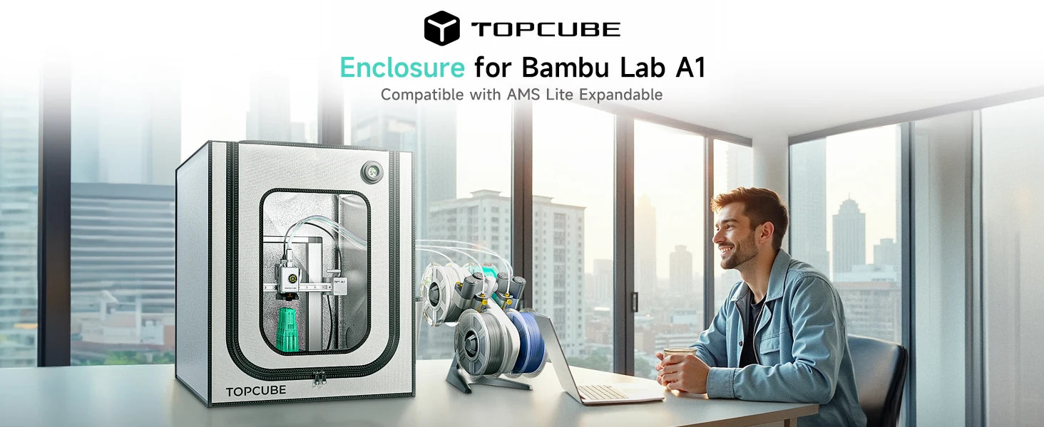 YOOPAI 3D printer Enclosure For Bambu lab A1/A1 mini 3D printer House Cover with LED light Constant Temperature Fireproof  large