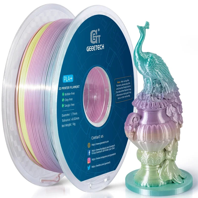 GEEETECH 1roll/1kg 1.75mm PLA Silk PLA  Filament Vacuum Packaging Overseas Warehouses Various Colors For 3D Printer Fast Ship