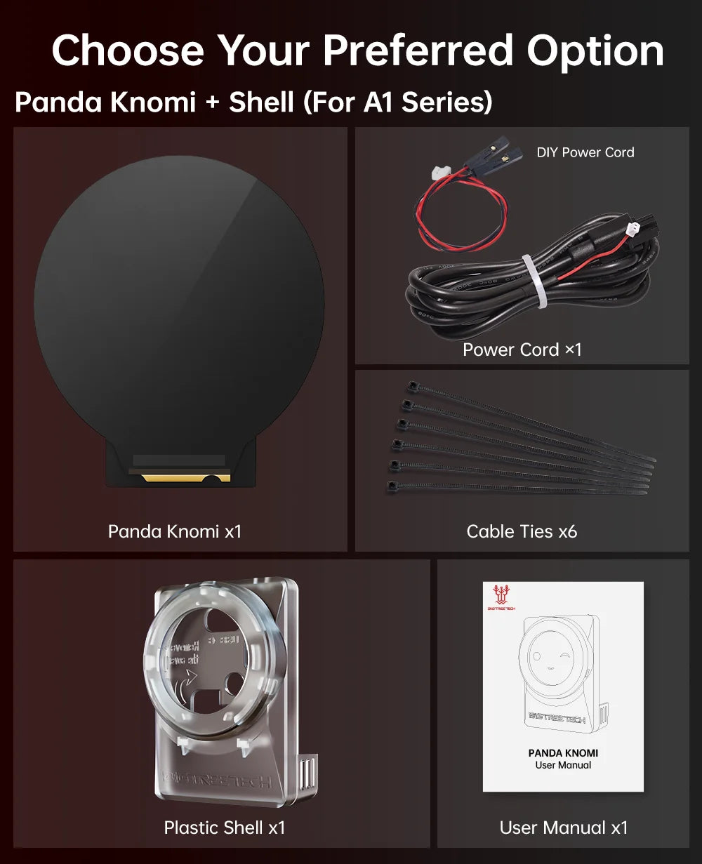 BIGTREETECH Panda Knomi 3D Printing Progress Display for BambuLab A1 X1 P1 Printer Status Real-time Updates Customize UI OTA UPD